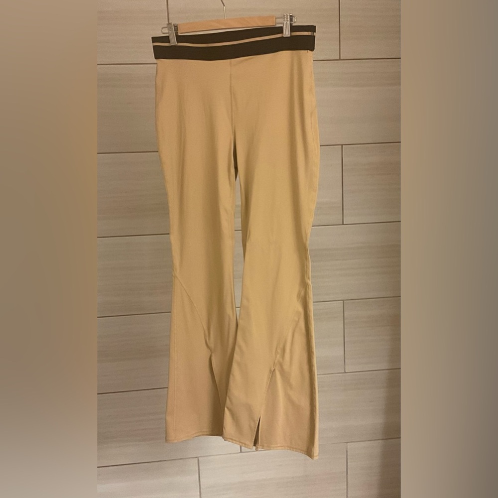 JoyLab Tan Flared Pants with side slits